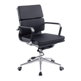 Nautilus Designs Avanti Medium Back Bonded Leather Executive Office Chair With Individual Back Cushions and Fixed Arms Black - BCL/5003/BK DD